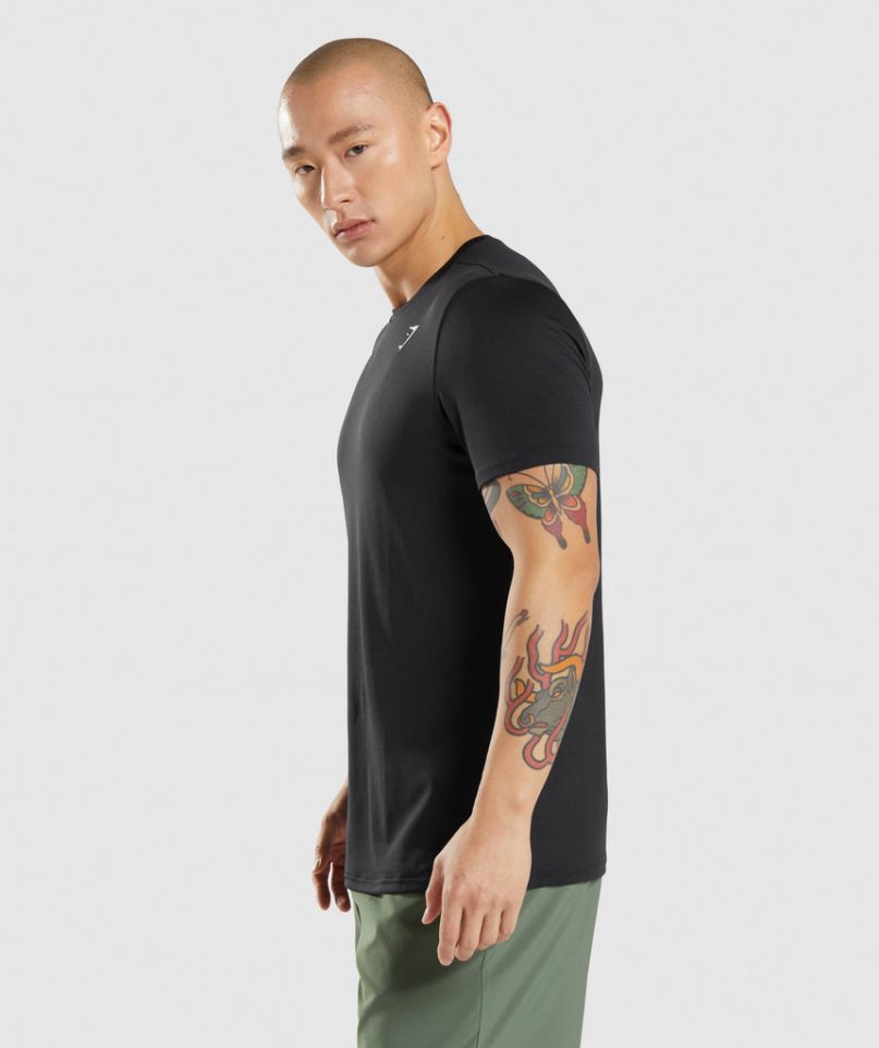 Men's Gymshark Arrival T-Shirts Black | CA 1NA507